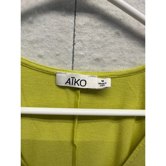 AIKO Reformation Women Dress Alpaca Silk Viscose Colorblock Quiet Luxury M - Picture 5 of 11